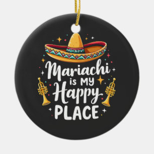 Mariachi är min musiksaxofon i Lycklig Ställe Mexi Julgransprydnad Keramik