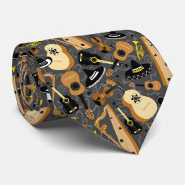 Mariachi Band Instruments Grått Slips