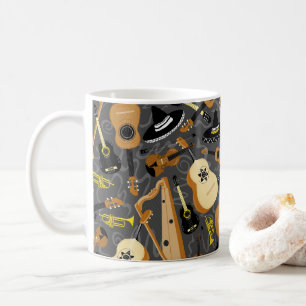 Mariachi Band Tecknad Instruments Kaffemugg