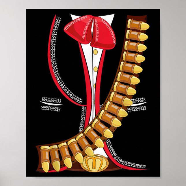 Mariachi Charro Mexican Cinco De Mayo Costume Shir Poster (Framsidan)