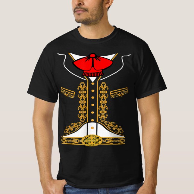 Mariachi Charro Mexican Costume for Cinco De Mayo  T Shirt (Framsida)