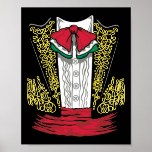 Mariachi Charro Mexican Costume for Dia de Los Mue Poster