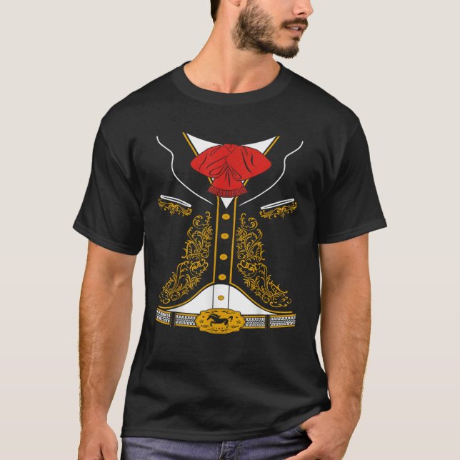 Mariachi Charro Mexican Costume T Shirt T Shirt (Framsida)