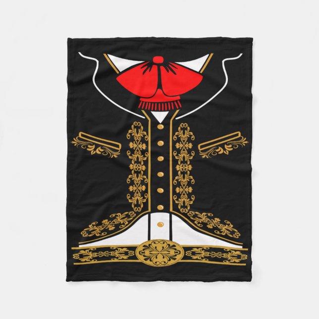 Mariachi Charro mexikansk kostym för Cinco De Mayo Fleecefilt (Framsidan)