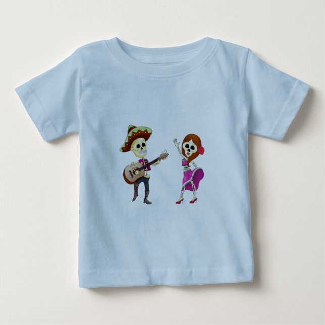 Mariachi Dancing Day of the dead par Tee Shirt (Framsida)