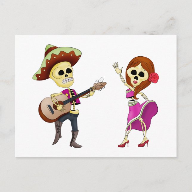 Mariachi Dancing Day of the dead par Vykort (Framsida)