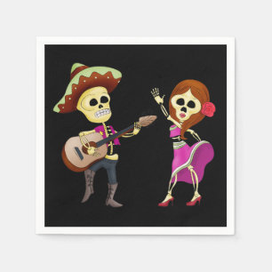 Mariachi Dancing lite Day of the dead Pappersservett