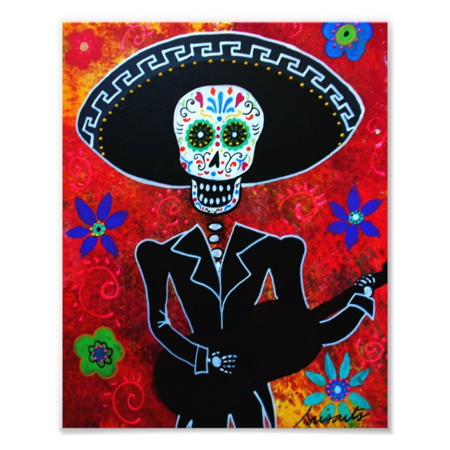 Mariachi Day of the dead Painting Fototryck (Framsidan)
