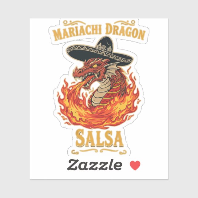 Mariachi Dragon Salsa Klistermärken (Ark)