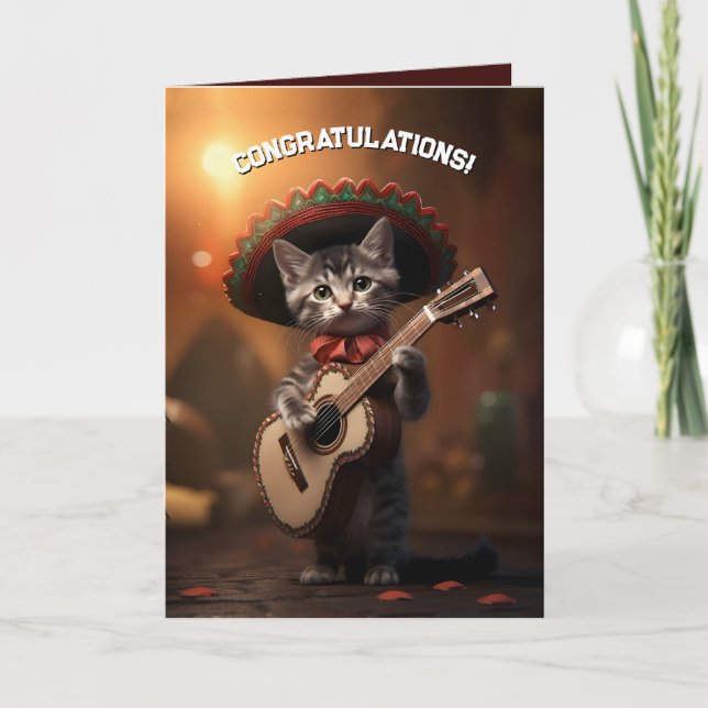 Mariachi Kitten Tack Kort (Framsida)