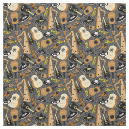 Mariachi Orchestra Instruments Mönster Tyg