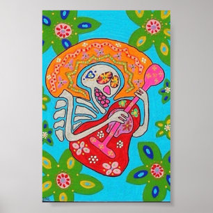 Mariachi Sergranat Skeleton Poster