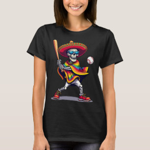 Mariachi Skelett Bröllopscykel Cinco De Mayo Mexik T Shirt