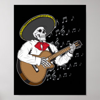 Mariachi Skelett Dag Av Den Statliga Myndigheten Poster
