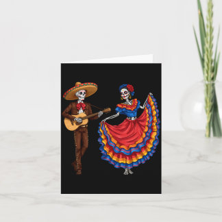 Mariachi Skelettpar Guitar Dans Dag Av De Kort