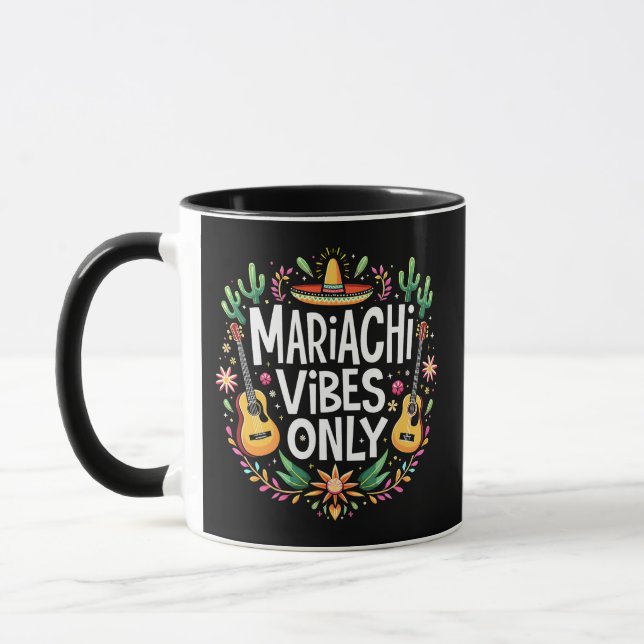 Mariachi Vibes Endast Mexico Saxophone Music Älska Mugg (Vänster)