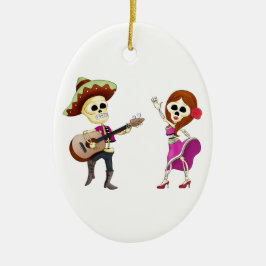 Mariachidansday of the dead kopplar ihop julgransprydnad keramik