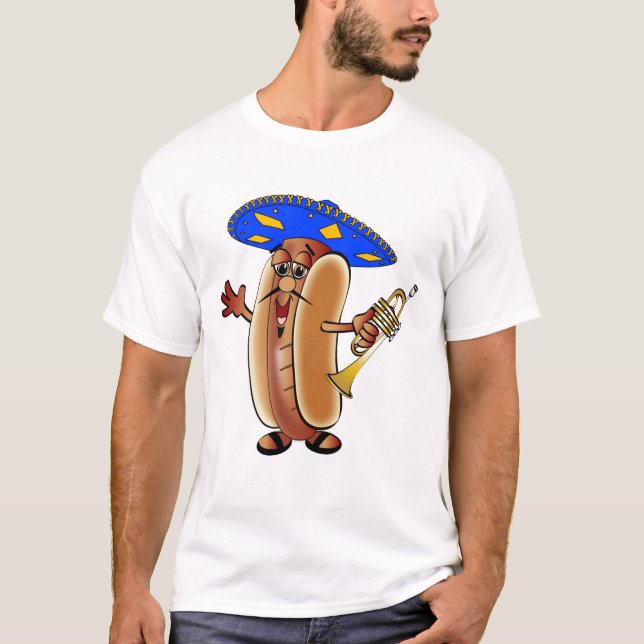 Mariachivarmkorv i en Sombrero T Shirt (Framsida)