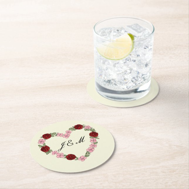 mariage champêtre underlägg papper rund (Insitu)