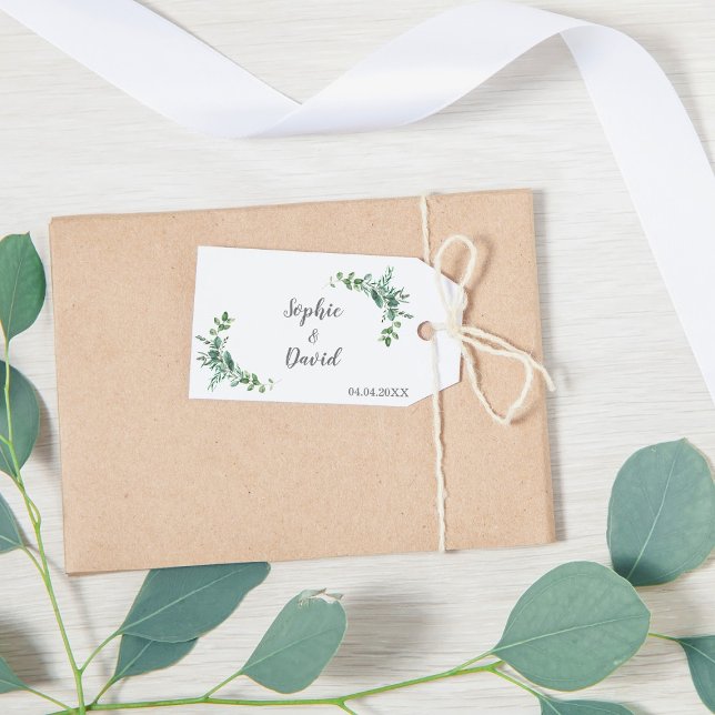 Mariage Feuillage Eucalyptus Presentetikett (Etiquettes cadeaux invités mariage eucalyptus)