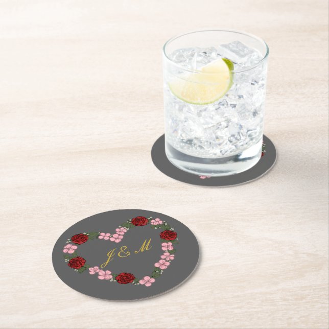 mariage gris underlägg papper rund (Insitu)