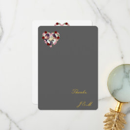 mariage grise avec un cœur rose et r tack kort