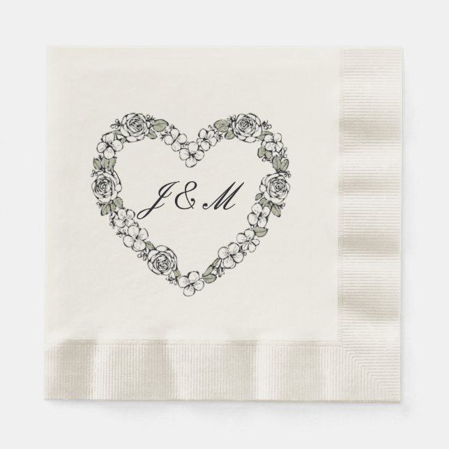 mariage noir et blanc  pappersservett (Framsidan)