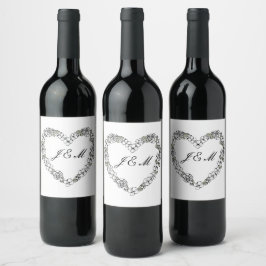 mariage noir et blanc vinflaska etikett