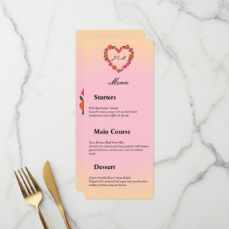 mariage rose et orange meny