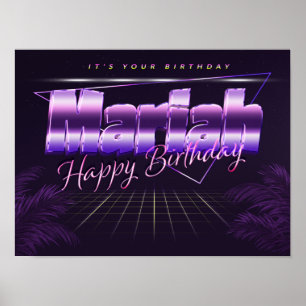 Mariah Namn Vorname lila retro Poster Geburtstag