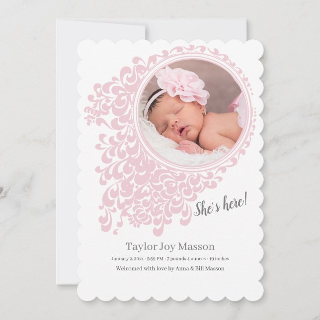 Mariah Photo Birth-meddelande Inbjudningar (Framsida)