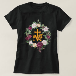 Marian Catholik M & Faith Kor Blommigt Religiösa T Shirt