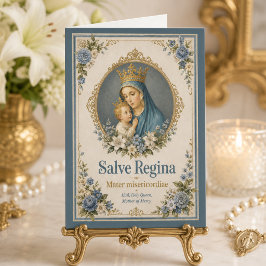 Marian Floral Salve Regina Andaktshälsning Kort