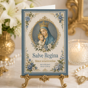 Marian Floral Salve Regina Andaktshälsning Kort