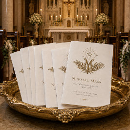 Marian Monogram Katolsk Bröllopsmässa Program