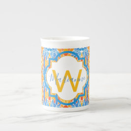Marianne Orange and Blue Mosaic Mug Benporslin Mugg