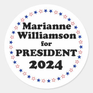 Marianne williamson till president 2024 runt klistermärke