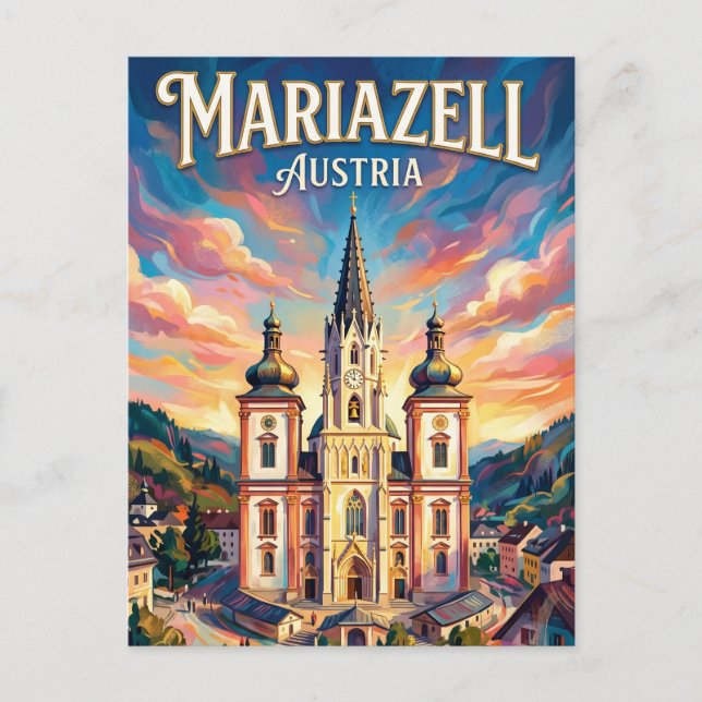 Mariazell Basilika Österrike Vykort (Framsida)