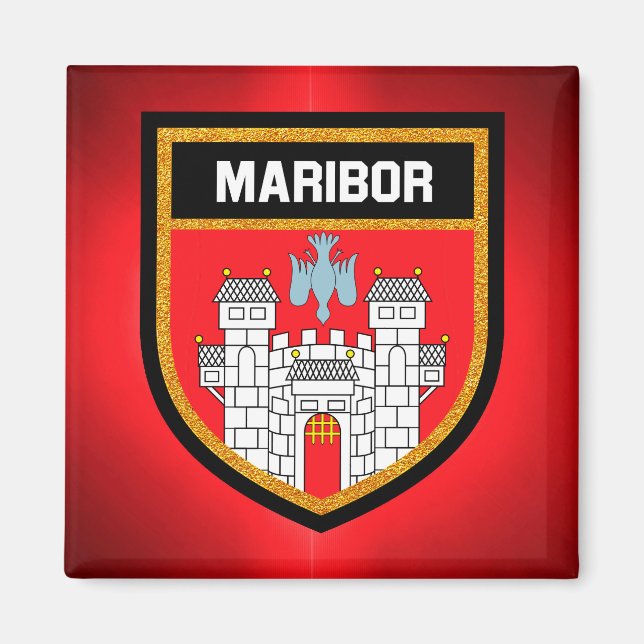 Maribor Flagga Magnet (Framsidan)