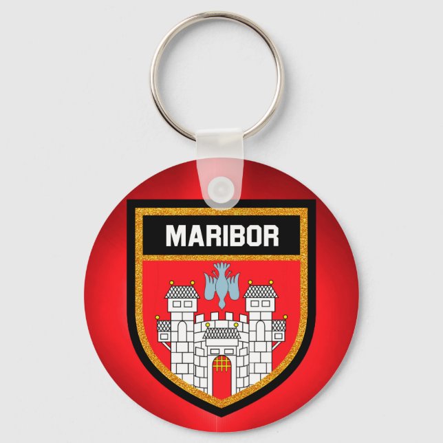 Maribor Flagga Nyckelring (Framsida)
