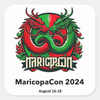 MaricopaCon 2024 Sticker (Dragons) Fyrkantigt Klistermärke