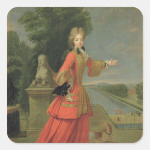 Marie-Adelaide de Savoie in Hunting Dress Fyrkantigt Klistermärke