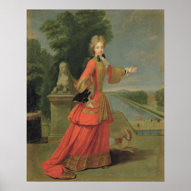 Marie-Adelaide de Savoie in Hunting Dress Poster (Framsidan)