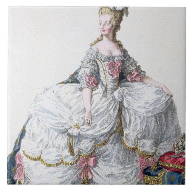 Marie Antoinette (1752-93) från 'Receuil des Estam Kakelplatta (Framsidan)