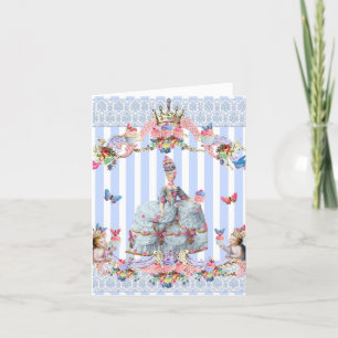 Marie Antoinette, Änglar, Små tårtor & Fjärilar Tack Kort