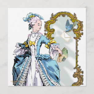 Marie Antoinette Bluebird & Spegel Inbjudningar