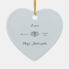 Marie Antoinette Bröllop Rococo Dusty Blue Julgransprydnad Keramik