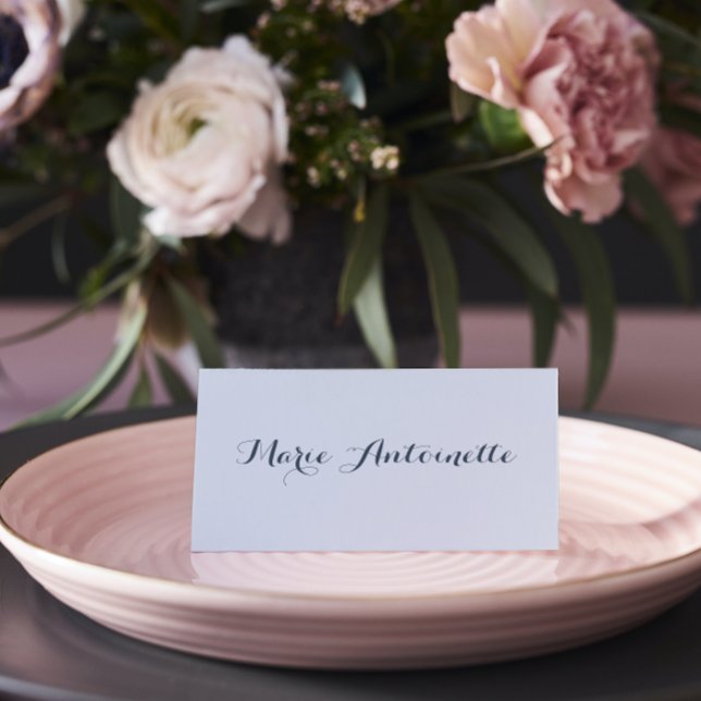 Marie Antoinette Bröllop Rococo Dusty Blue Placeringskort (Skapare uppladdad)