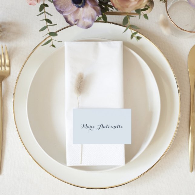 Marie Antoinette Bröllop Rococo Dusty Blue Placeringskort (Skapare uppladdad)