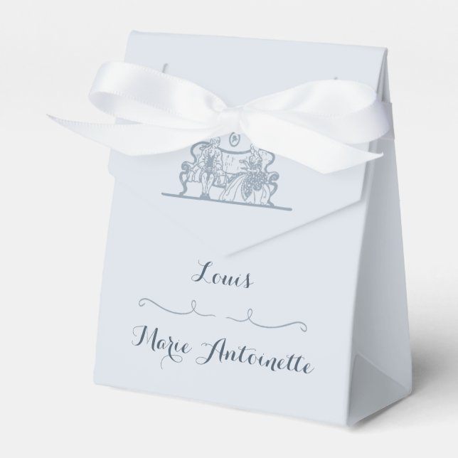 Marie Antoinette Bröllop Rococo Dusty Blue Presentaskar (Framsidan Sidan)